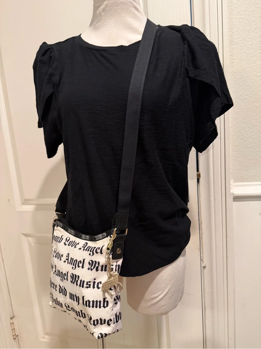 LeSportsac Black-and-Red Gwen Stefani Labeled Bag